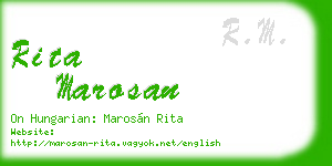 rita marosan business card